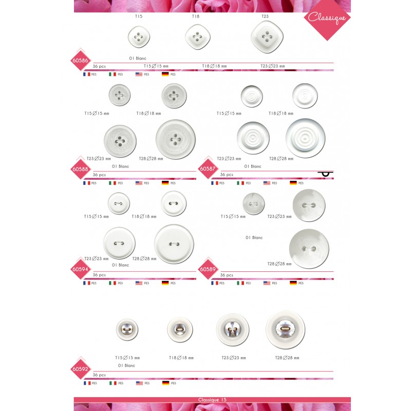 Stephanoise M60592 - BOUTON CENTRE NACRÉ 2 TROUS