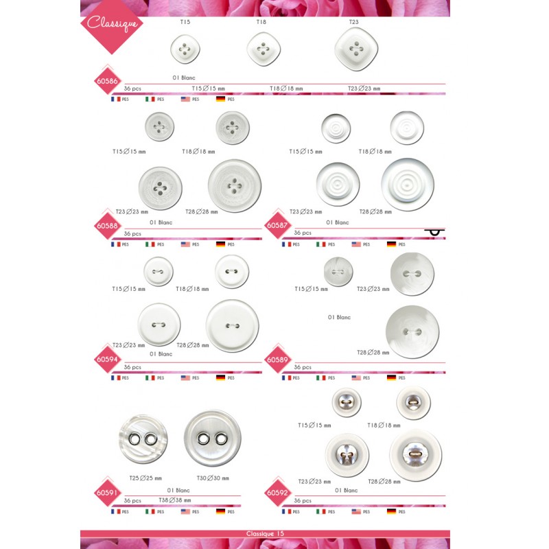 Stephanoise M60594 - BOUTON ROND REBORD 2 TROUS