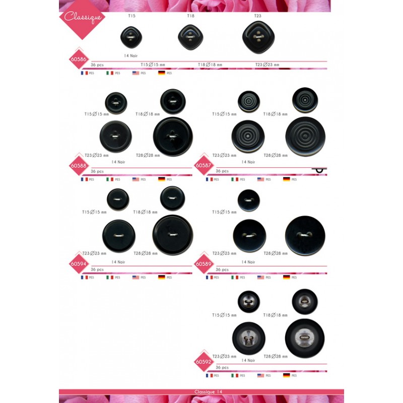 Stephanoise M60594 - BOUTON ROND REBORD 2 TROUS