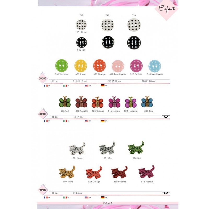 Stephanoise M60601 - BOUTON A QUEUE PAPILLON