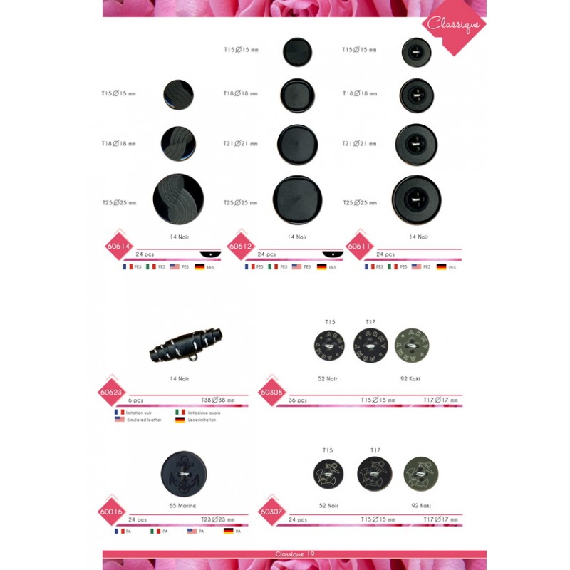 Stephanoise M60623 - BOUTON BUCHETTE SIMILI