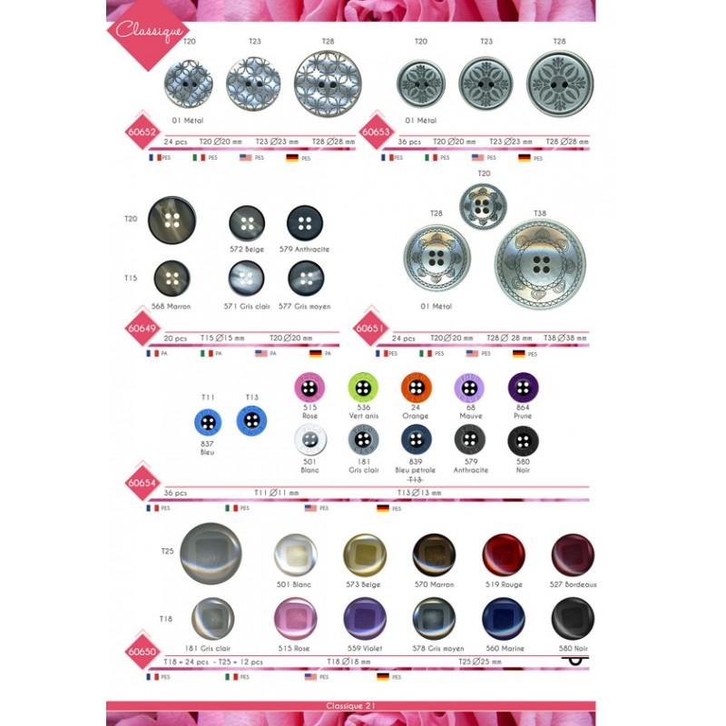 Stephanoise M60649 - BOUTON MARBRE PLAT 4 TROUSS