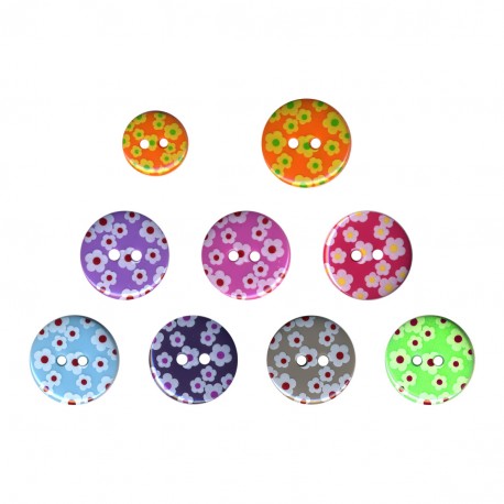 stephanoise M60657 - BOUTON IMPRIME FLEURS 2 TROUS