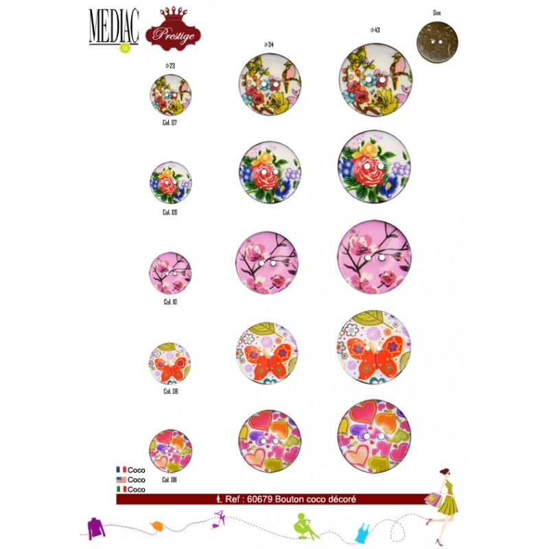 Stephanoise M60679 - BOUTON COCO DÉCORÉ