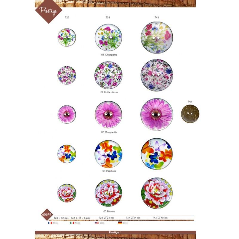 Stephanoise M60679 - BOUTON COCO DÉCORÉ