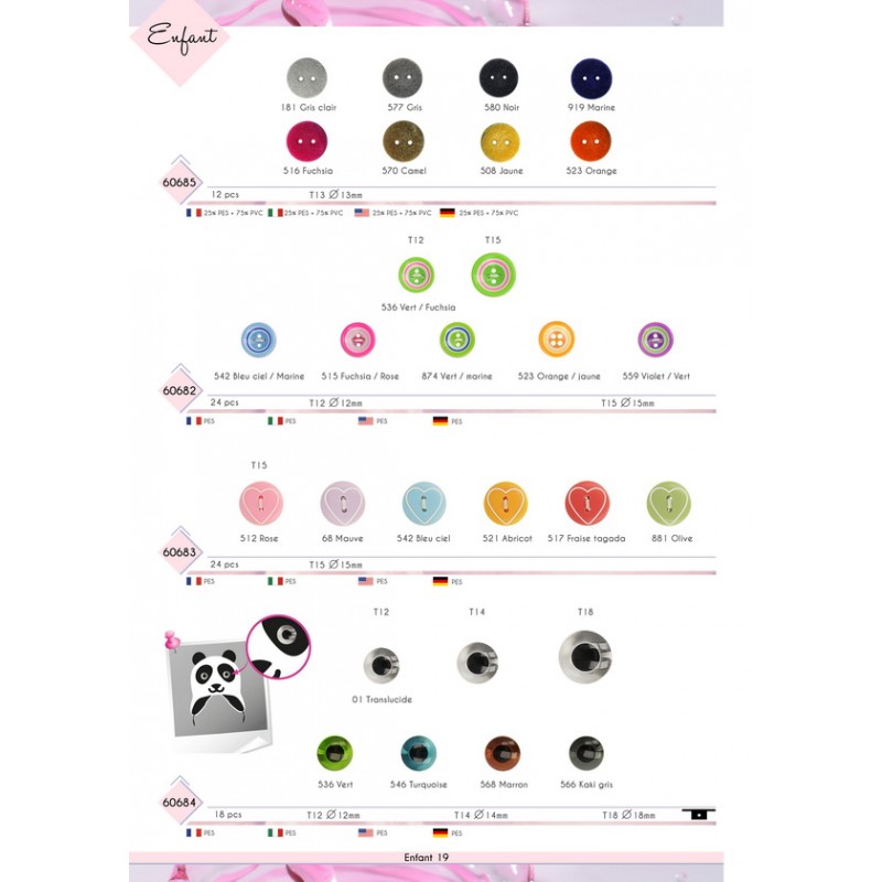 Stephanoise M60683 - BOUTON LASER COEUR 2 TROUS