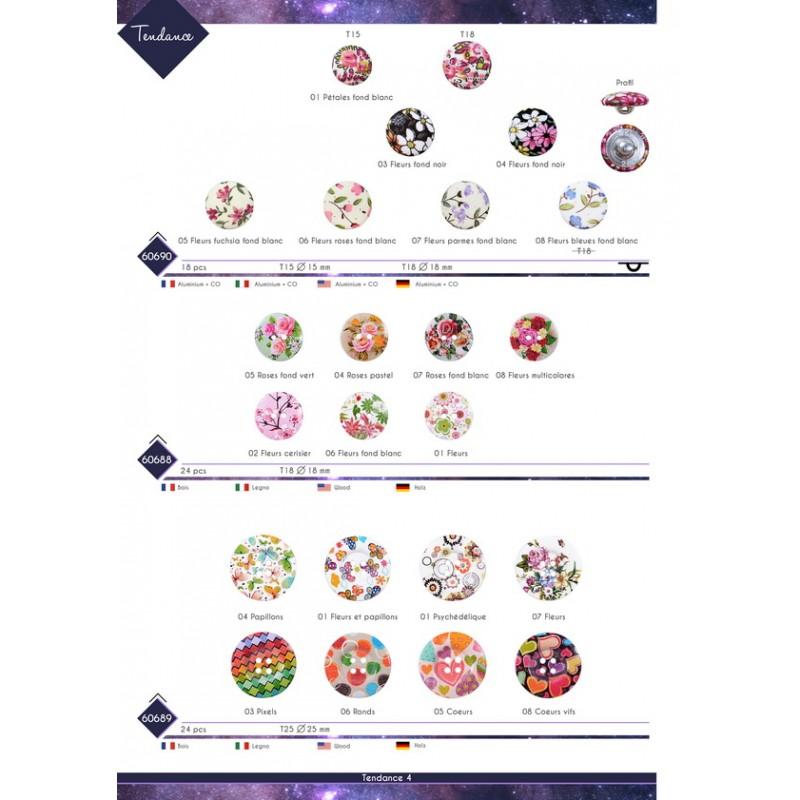 Stephanoise M60688 - BOUTON BOIS DÉCORÉ