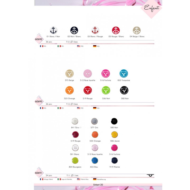 Stephanoise M60691 - BOUTON EMAILLE