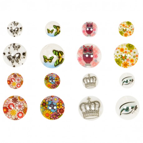 stephanoise M60710 - BOUTON NACRE IMPRIME 2 TROUS