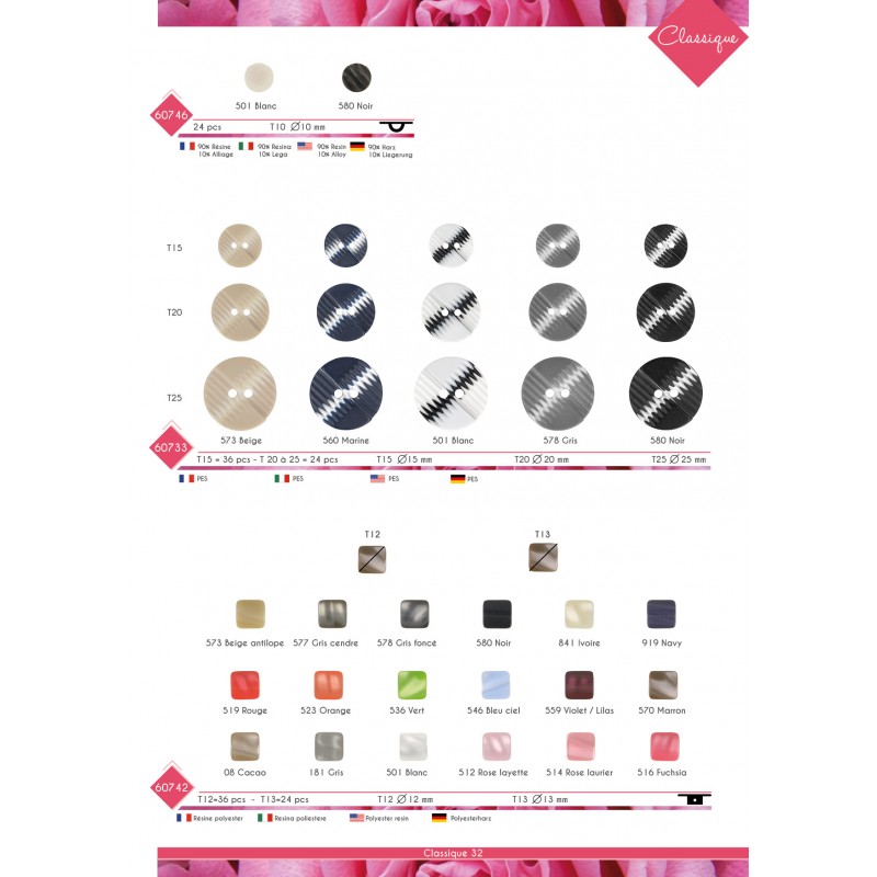 Stephanoise M60742 - BOUTON CARRE