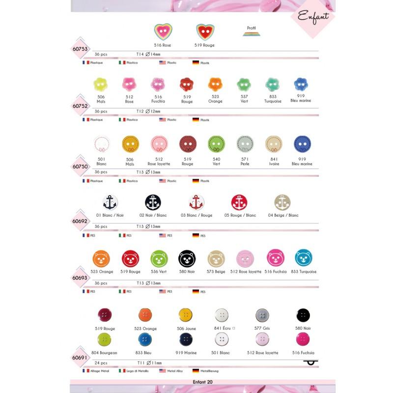 Stephanoise M60752 - BOUTON PETITE FLEURS 12MM