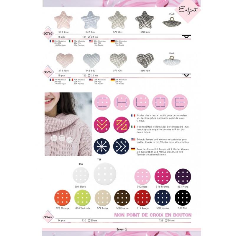 Stephanoise M60766 - BOUTON ETOILE TISSUS