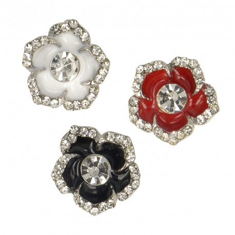Stephanoise M60768 - BOUTON FLEUR CENTRE STRAS