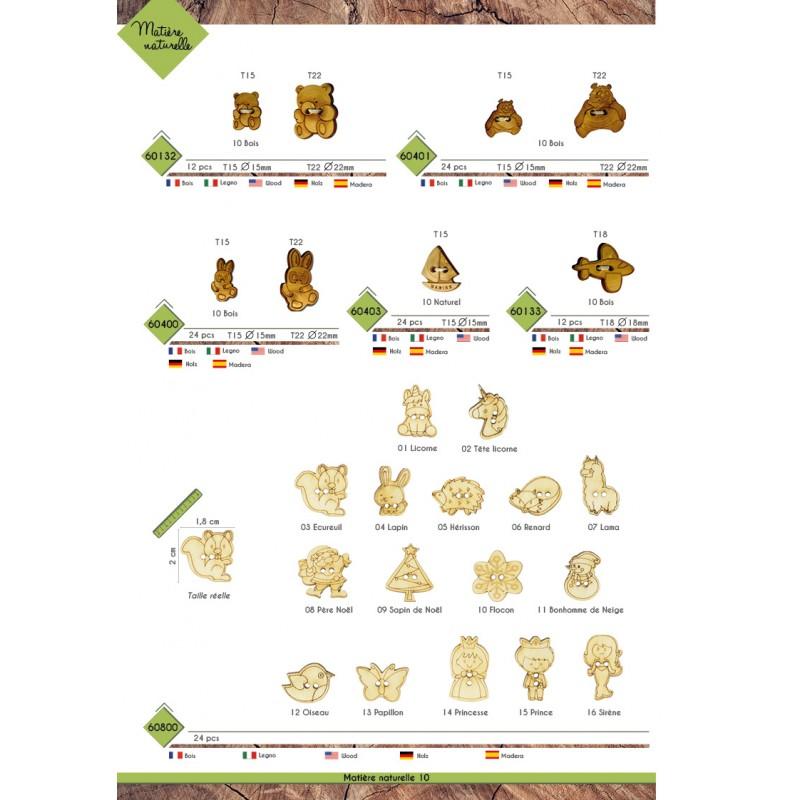 Stephanoise M60800 - BOUTON BOIS DECOUPE