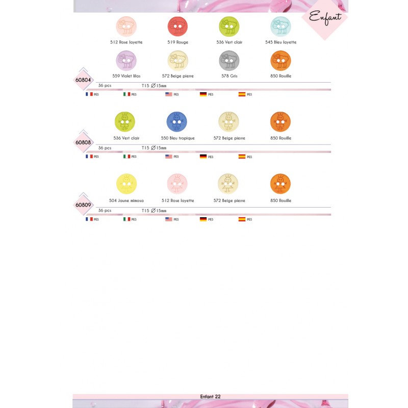 Stephanoise M60804 - BOUTON 2 TROUS MOUTON