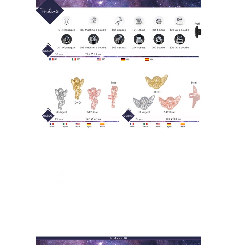 Stephanoise M60805 - BOUTON CULOT COUTURE