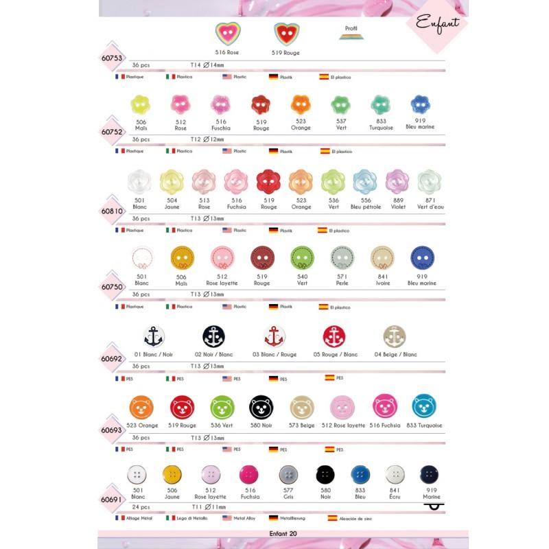 Stephanoise M60810 - BOUTON 2 TROUS FLEUR