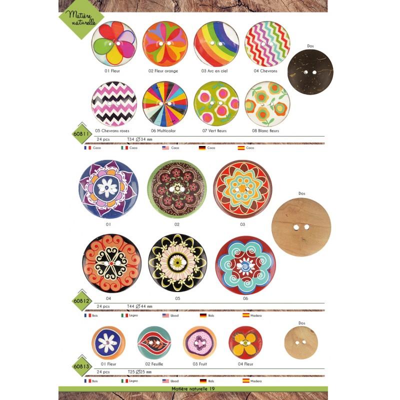 Stephanoise M60811 - BOUTON COCO DÉCORÉ