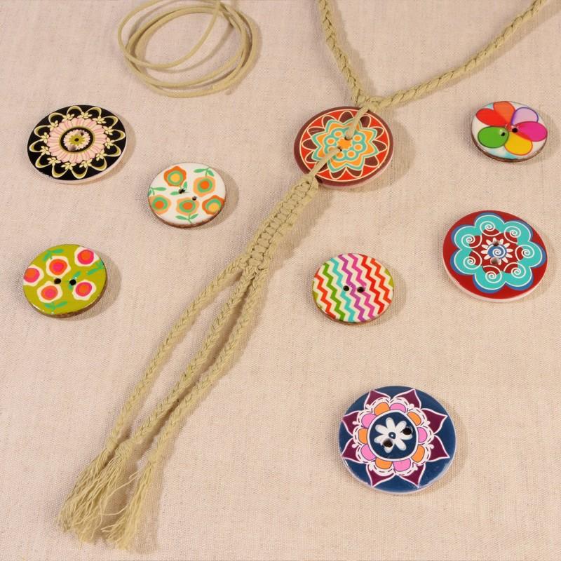 Stephanoise M60813 - BOUTON BOIS DÉCORÉ