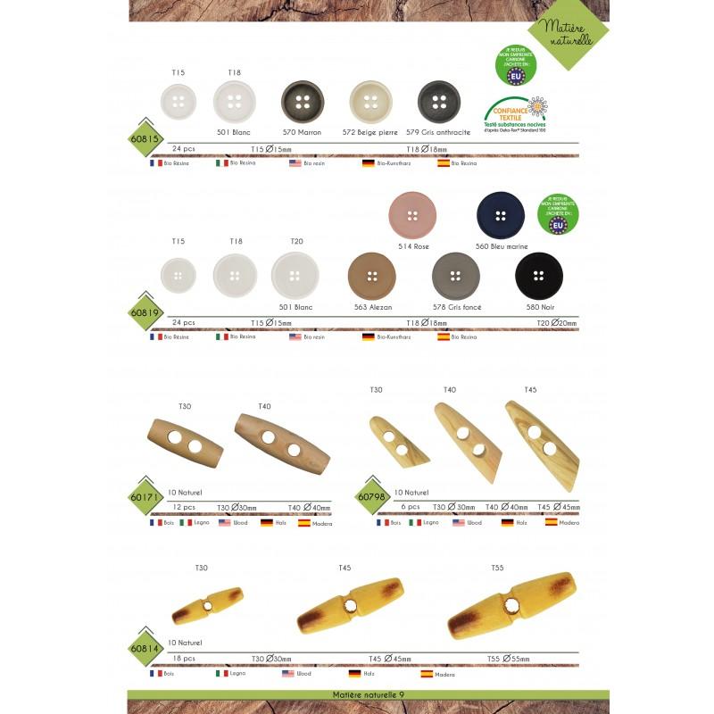 Stephanoise M60815 - BOUTON BIO RÉSINE 4 TROUS