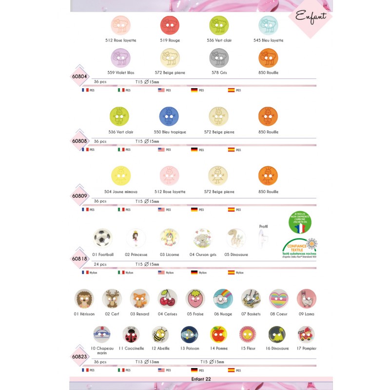 Stephanoise M60818 - BOUTON ENFANTS QUEUE