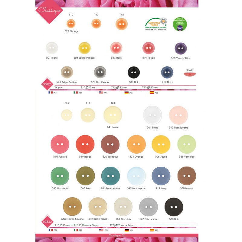 Stephanoise M60825 - BOUTON 2 TROUS BONBONS