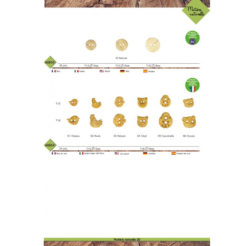 Stephanoise M60834 - BOUTONS BOIS ENFANTS