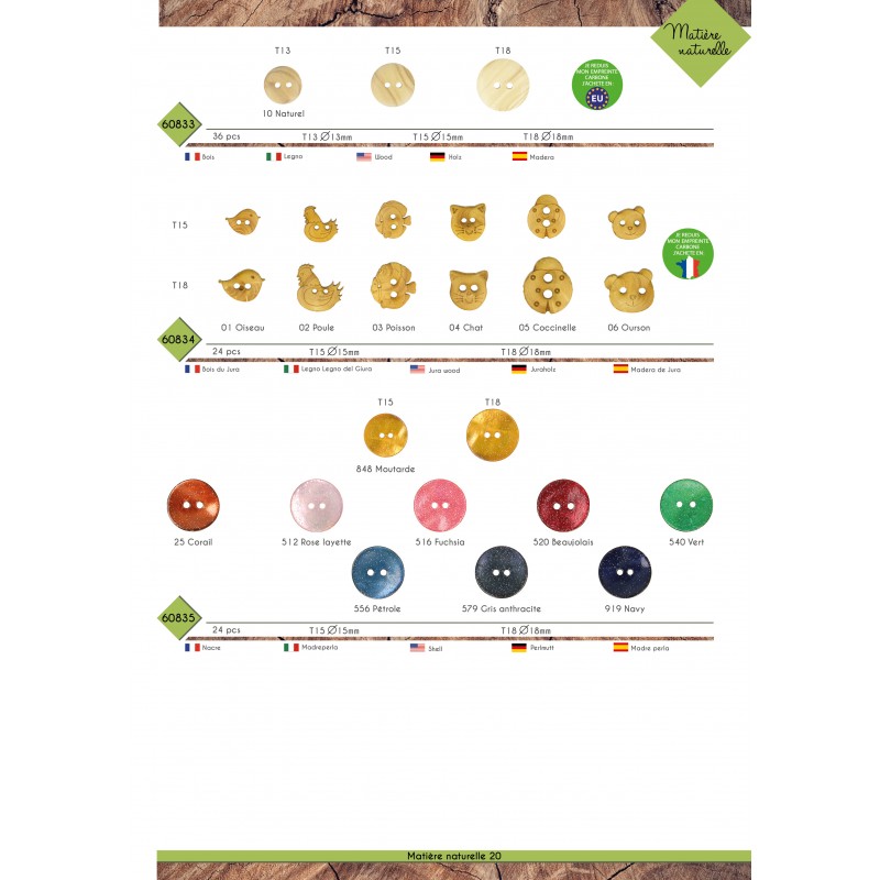 Stephanoise M60835 - BOUTONS NACRE GLITTER