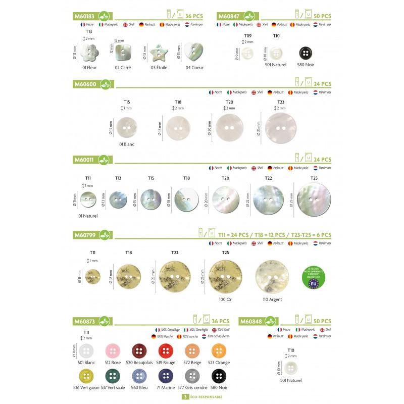 Stephanoise M60873 - BOUTON DE COQUILLAGE 4 TROUS