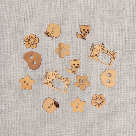 stephanoise M60888 - BOUTONS BOIS DÉCOUPÉS
