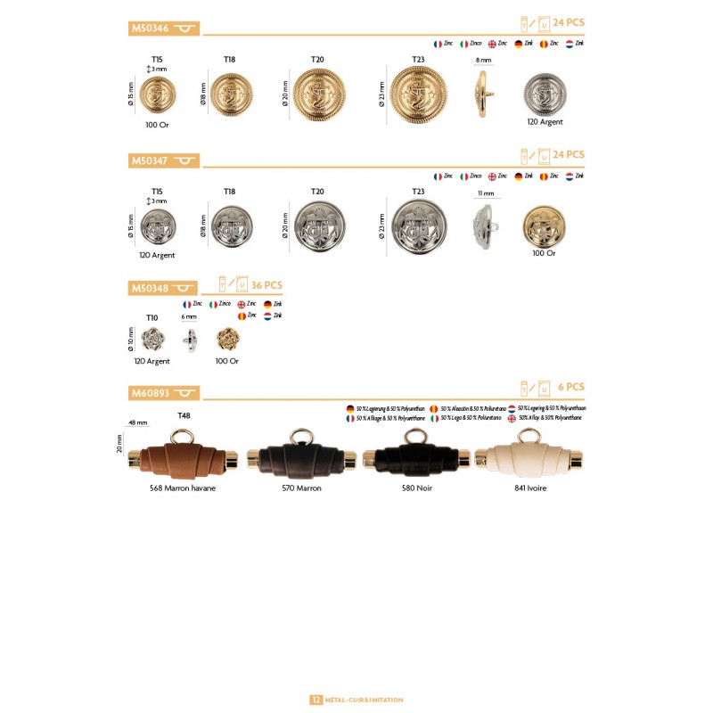 Stephanoise M60893 - BOUTON BUCHETTE SIMILI