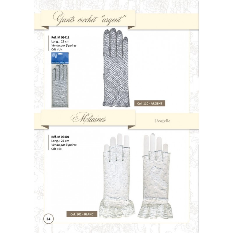 Stephanoise M6401 - MITAINES DENTELLE*3PAIRES