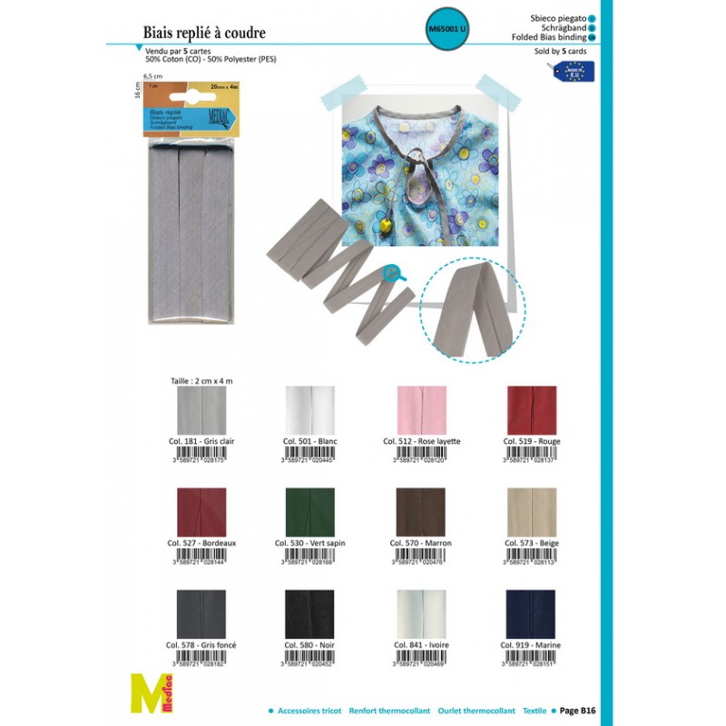 Stephanoise M65001 - BIAIS REPLIE' 20MM X 4M