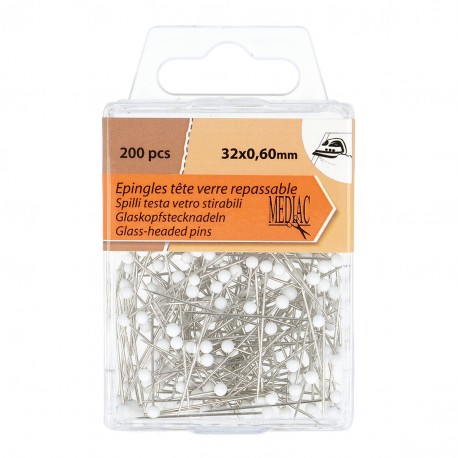 Stephanoise M656 - EPINGLE TETE VERRE BLANC BT200