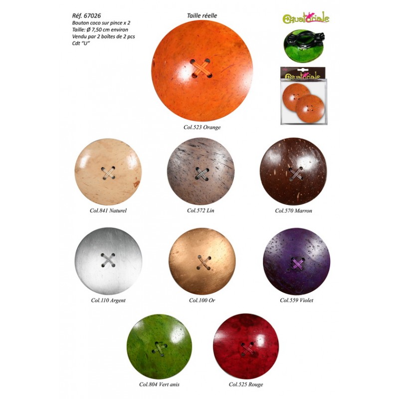 Stephanoise M67026 - BOUTON COCO S/PINCE *2