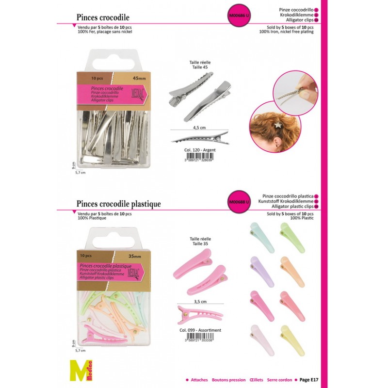 Stephanoise M688 - PINCES CROCO 35MM * 10PCS PLASTIQUE