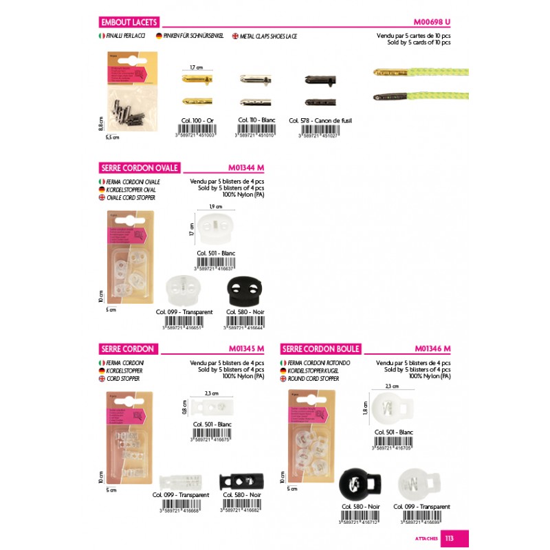 Stephanoise M698 - EMBOUTS LACETS *10P