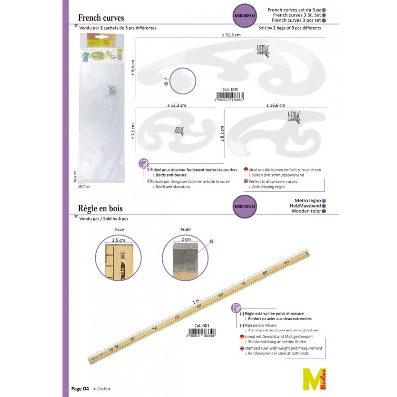 Stephanoise M703 - REGLE BOIS 20*25MM*1METRE