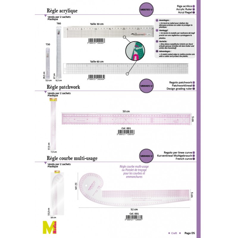 Stephanoise M705 - REGLE ACRYLIQUE 30CM