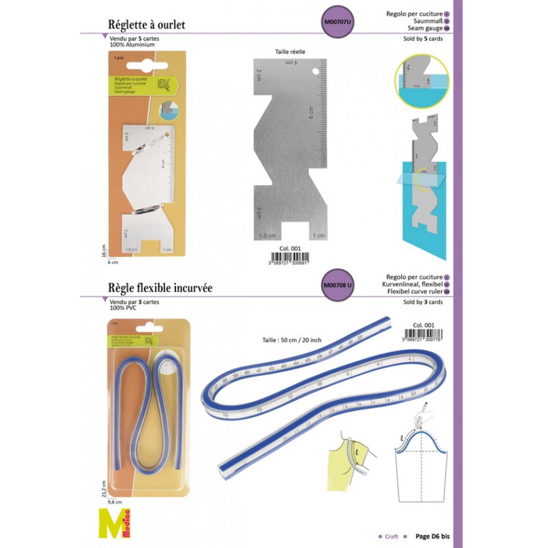 Stephanoise M708 - RÈGLE FLEXIBLE INCURVÉE