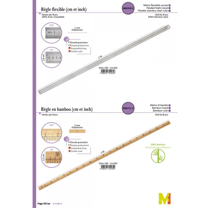 Stephanoise M709 - REGLE FLEXIBLE ACIER 2M