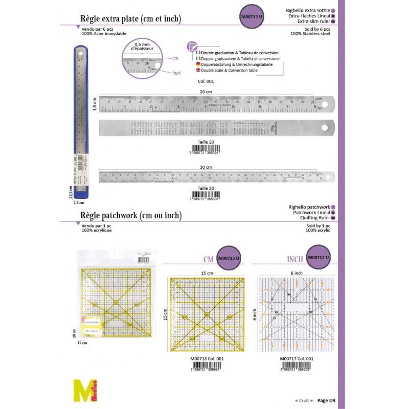Stephanoise M713 - REGLE PATCHWORK 15CMX15