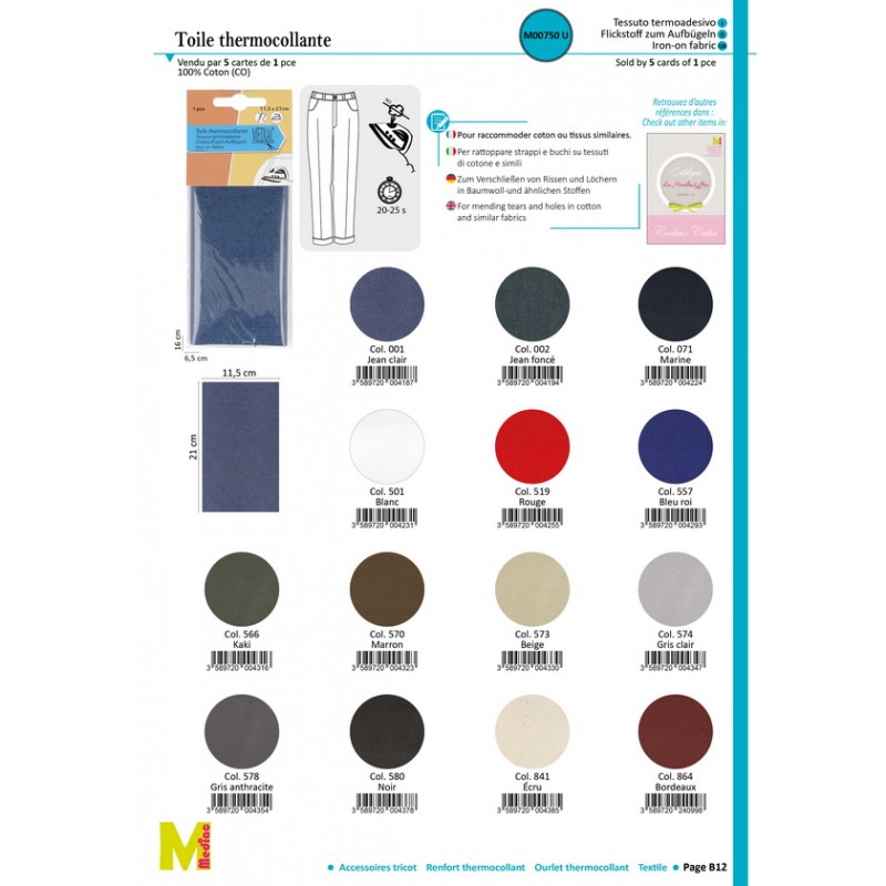 Stephanoise M750 - TOILE THERMOCOLANTE 11 5X21CM