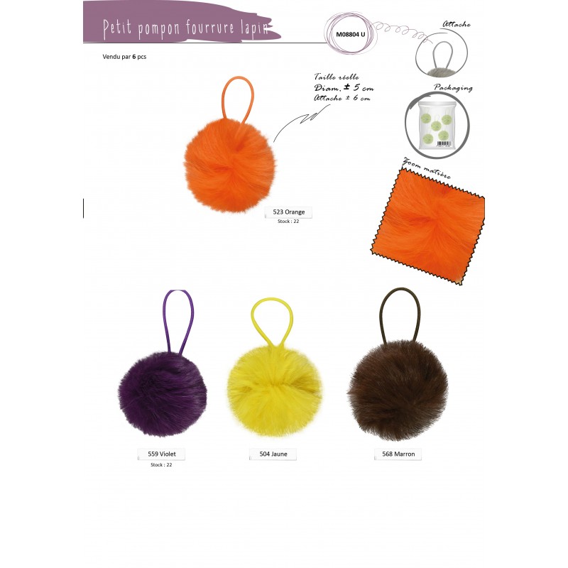 Stephanoise M8804 - POMPON FOURRURE LAPIN 5CM