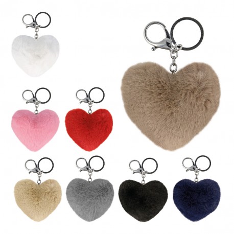 stephanoise M8906 - POMPON PORTE CLE COEUR 8CM
