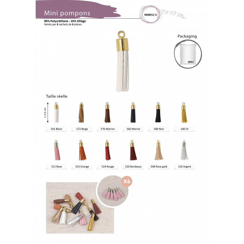 Stephanoise M8912 - MINI POMPONS 6 PIECES