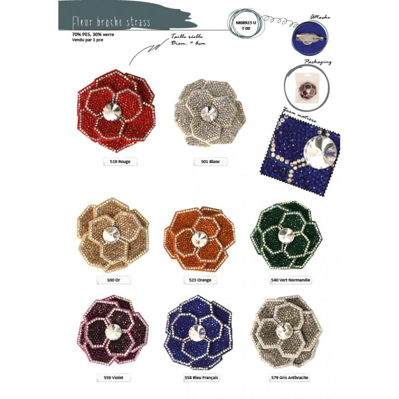 Stephanoise M8923 - FLEUR BROCHE STRASS