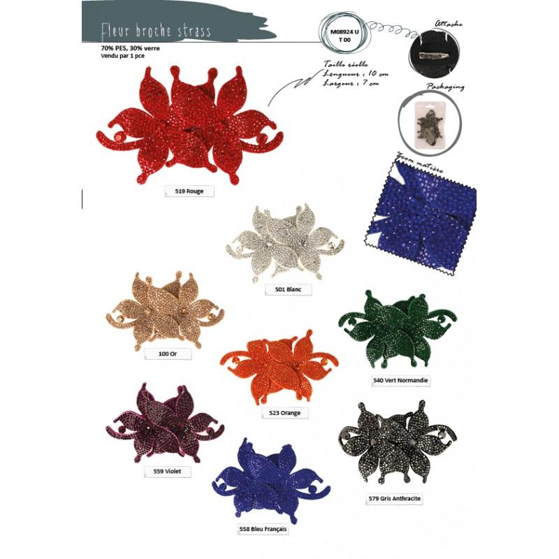 Stephanoise M8924 - FLEUR BROCHE STRASS