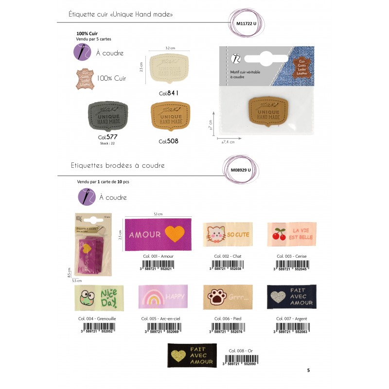 Stephanoise M8929 - ETIQUETTES FUN VÊTEMENTS