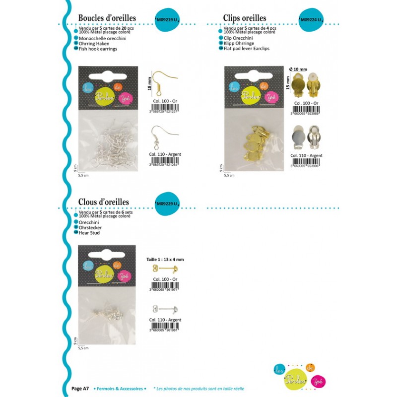 Stephanoise M9219 - BOUCLES D'OREILLES *20P